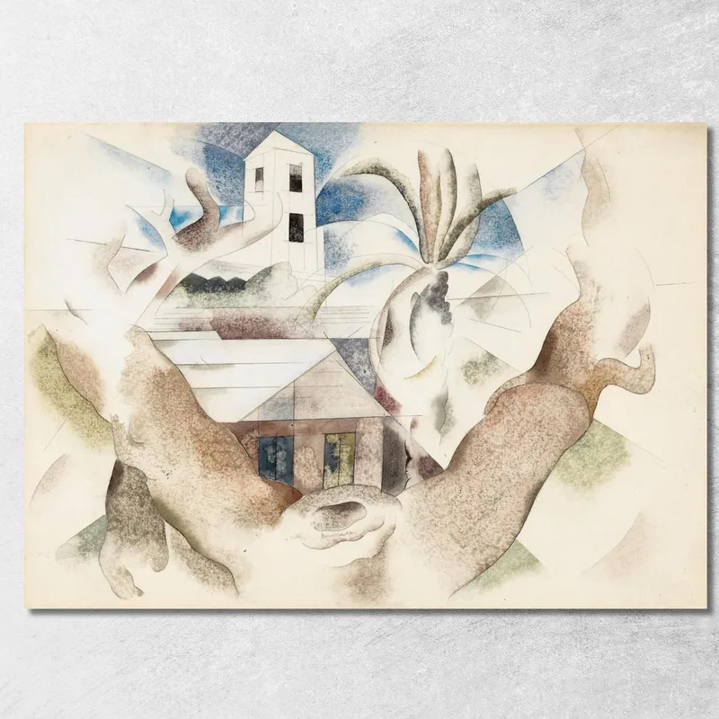 Bermuda Nr. 1 Baum Und Haus Charles Demuth drucken auf leinwand