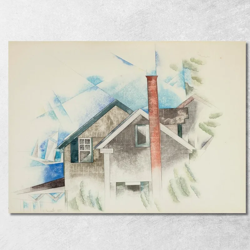 Häuser Charles Demuth drucken auf leinwand