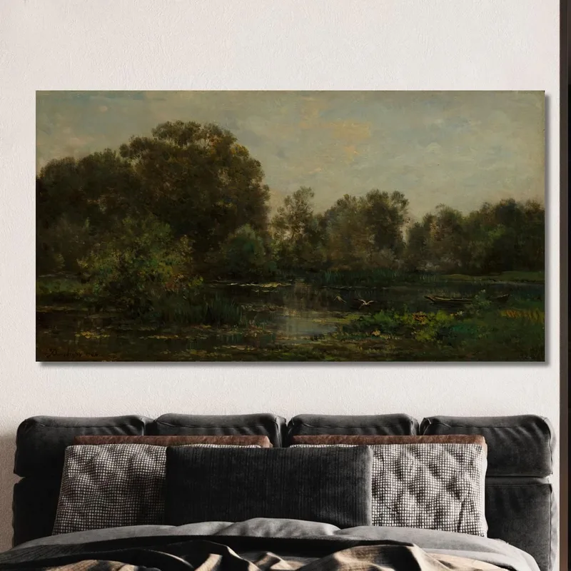 A River Landscape With Storks Charles François Daubigny