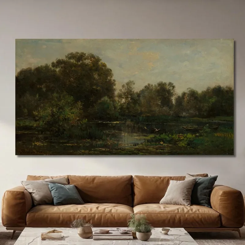 A River Landscape With Storks Charles François Daubigny