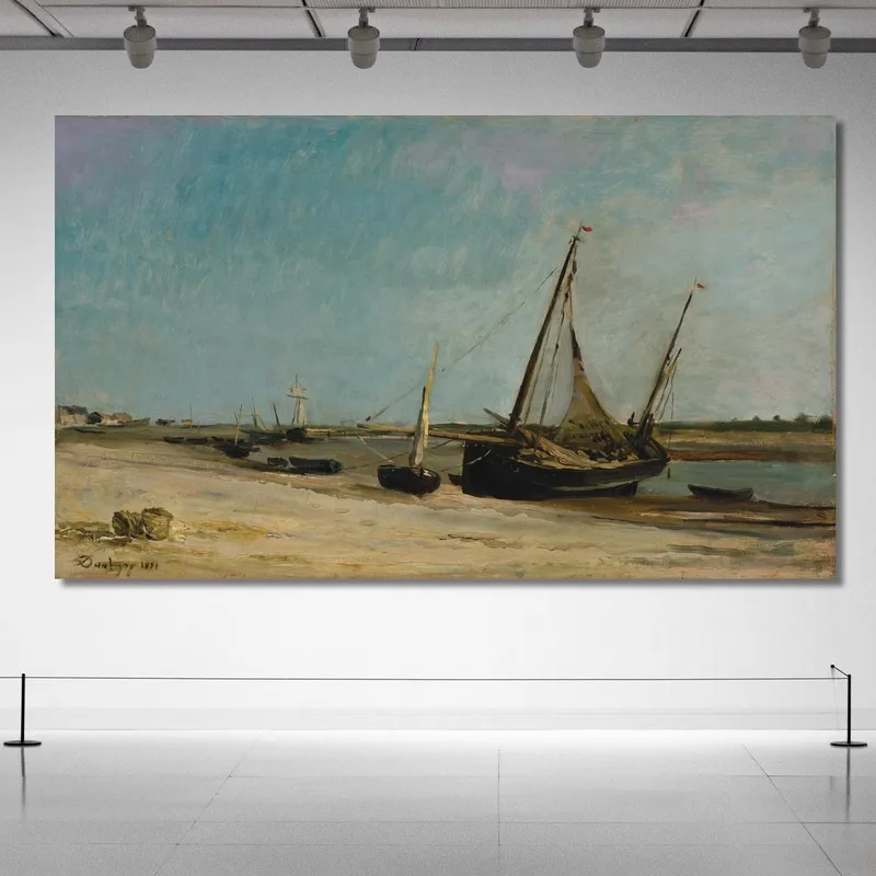 Boote An Der Seeküste Bei Étaples Charles François Daubigny