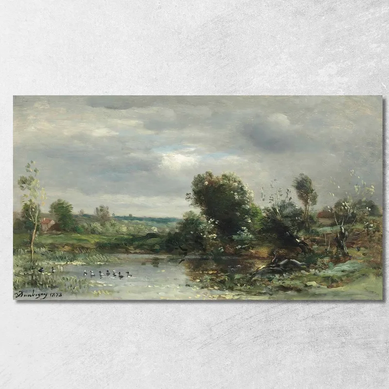 Anatroccoli Su Un Lago Charles François Daubigny quadro stampa su tela