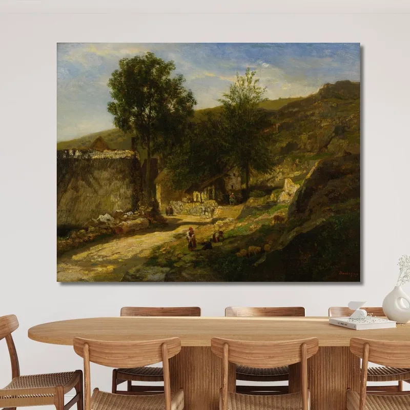 Entrée Du Village Charles François Daubigny