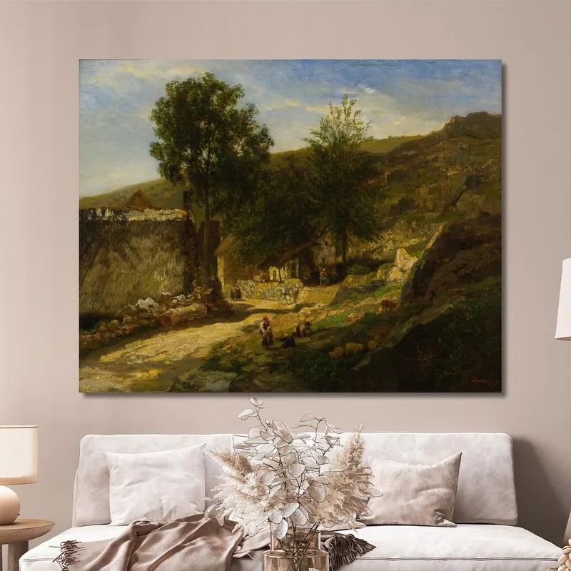 Entrée Du Village Charles François Daubigny