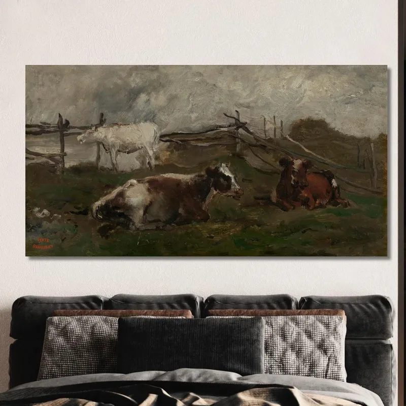 Cows In The Meadow Charles François Daubigny