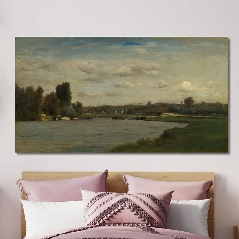 Paisaje En Un Río Charles François Daubigny