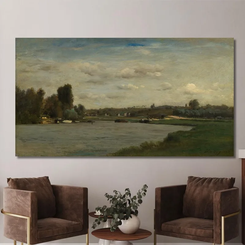 Paisaje En Un Río Charles François Daubigny