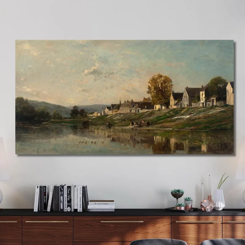 The Washerwomen On The Banks Of The Seine At Bonnieres Charles François Daubigny