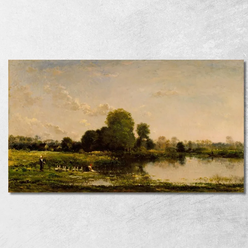 Riverbank With Fowl Charles François Daubigny canvas print
