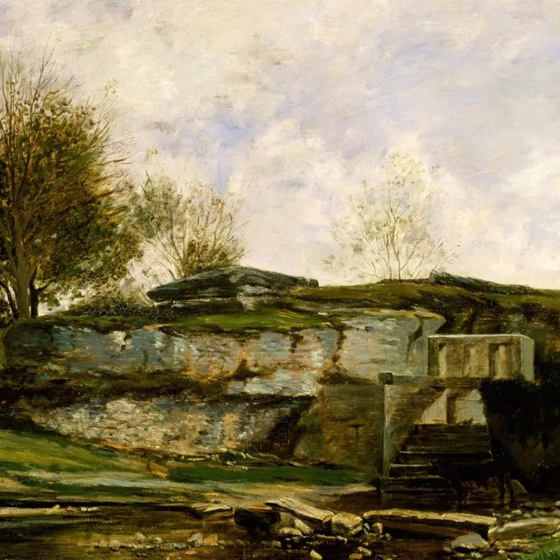 Écluse Dans La Vallée D'Optevoz Charles François Daubigny