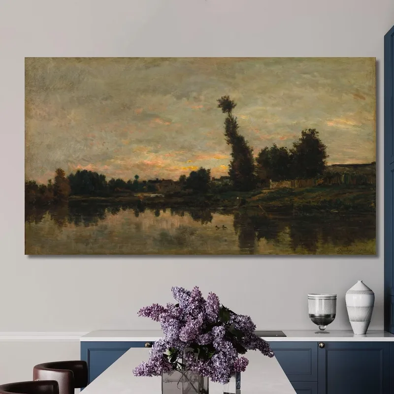 Tramonto Sul Fiume Oise Charles François Daubigny