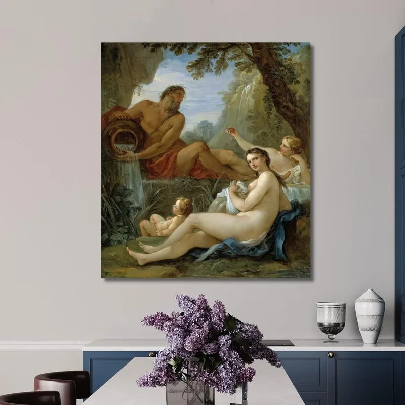 A River And A Fountain Nymph Charles-Joseph Natoire