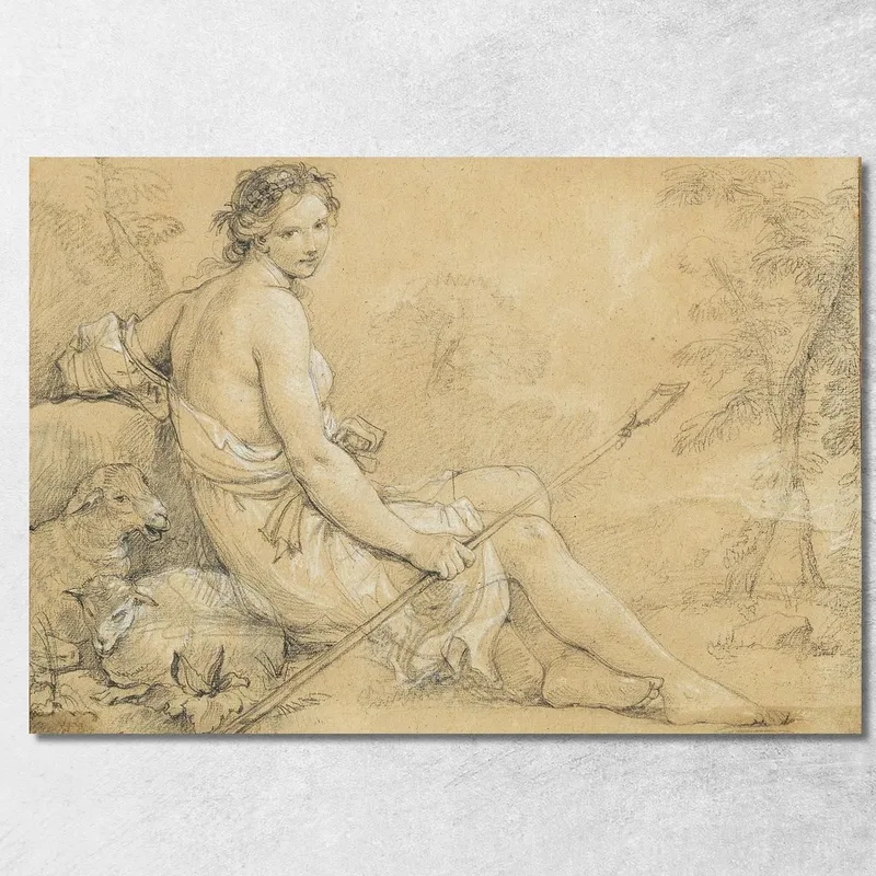 Diana Come Una Giovane Pastorella Charles-Joseph Natoire quadro stampa su tela