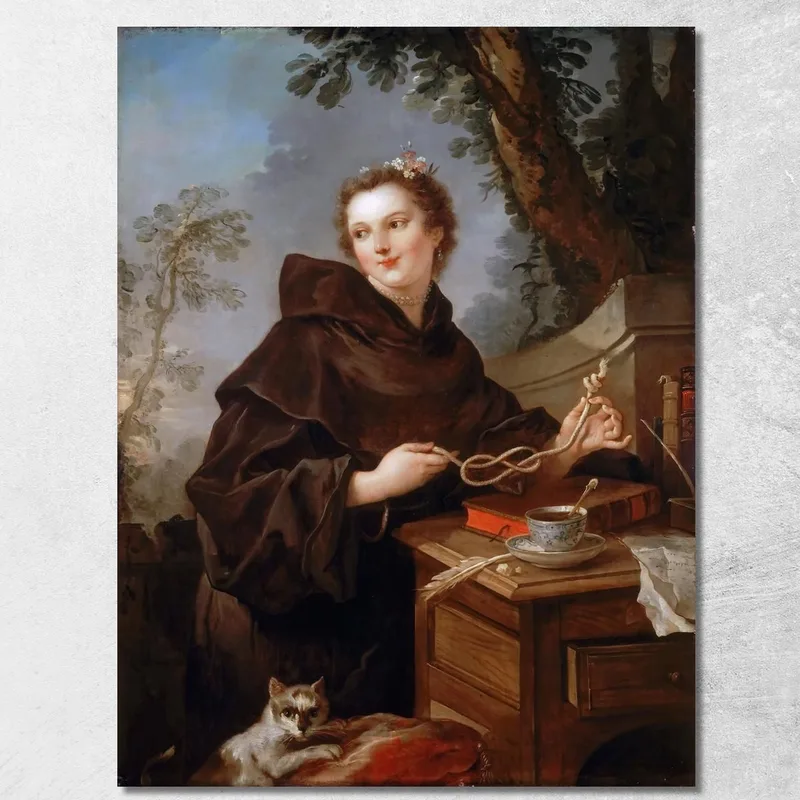 Louise-Anne De Bourbon, Mademoiselle De Charolais (1695-1758) Charles-Joseph Natoire quadro stampa su tela