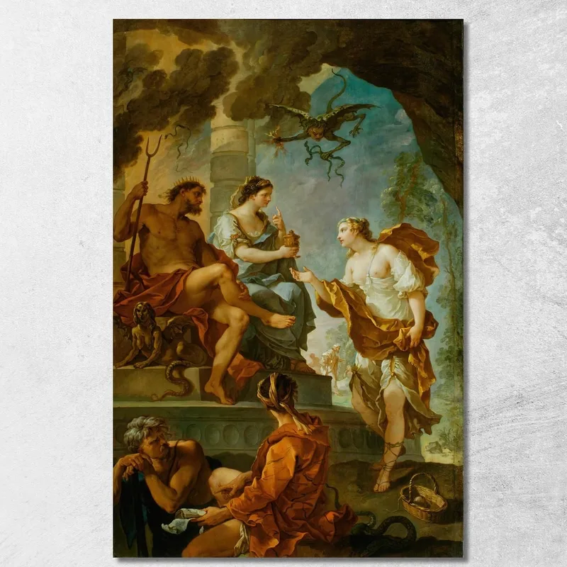 Psiche Che Ottiene L'Elisir Di Bellezza Da Proserpina Charles-Joseph Natoire quadro stampa su tela