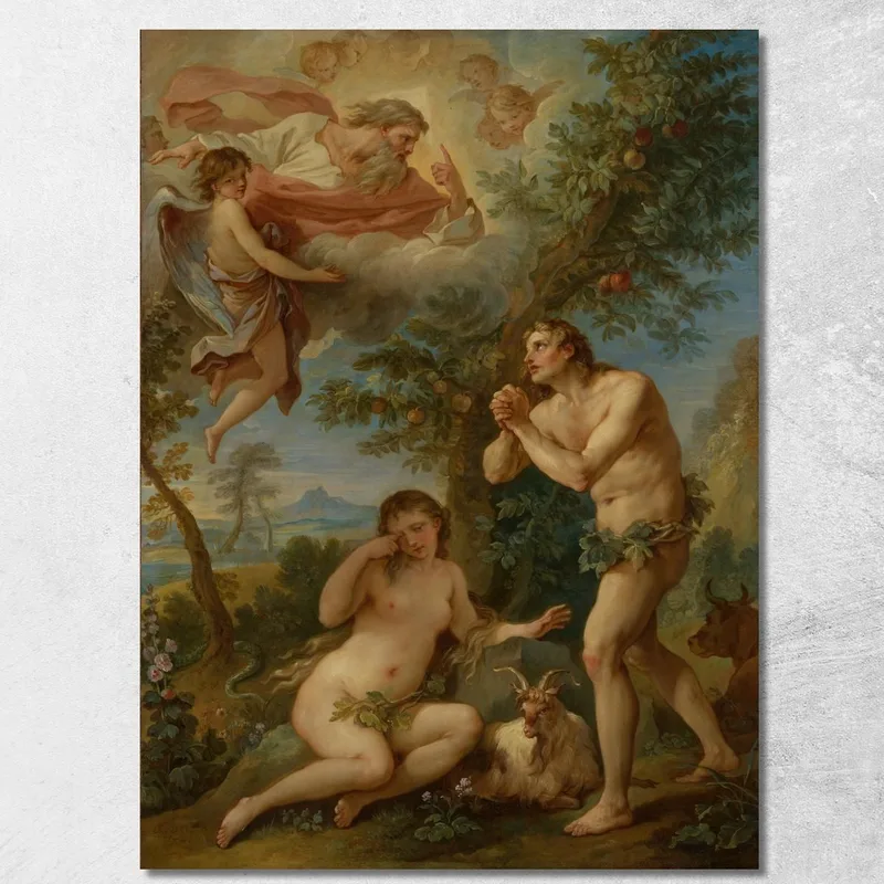 Il Rimprovero Di Adamo Ed Eva Charles-Joseph Natoire quadro stampa su tela