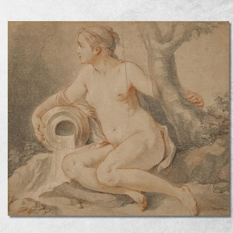 Studio Di Una Ninfa Charles-Joseph Natoire quadro stampa su tela