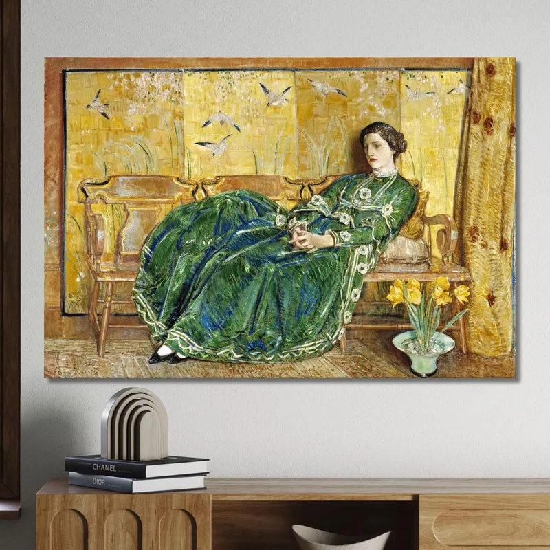 Avril La Robe Verte Childe Hassam