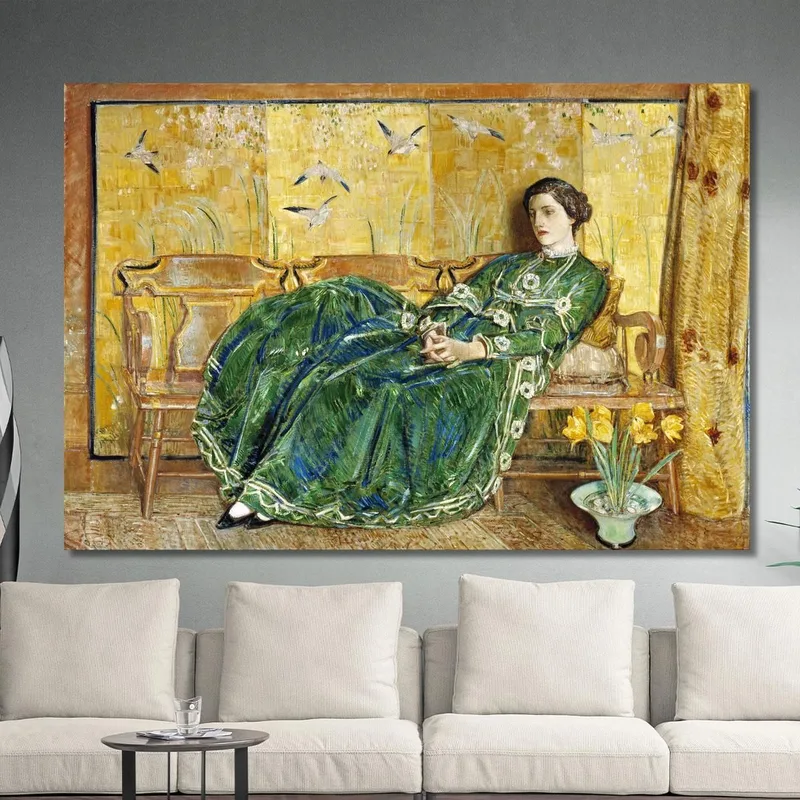 Avril La Robe Verte Childe Hassam