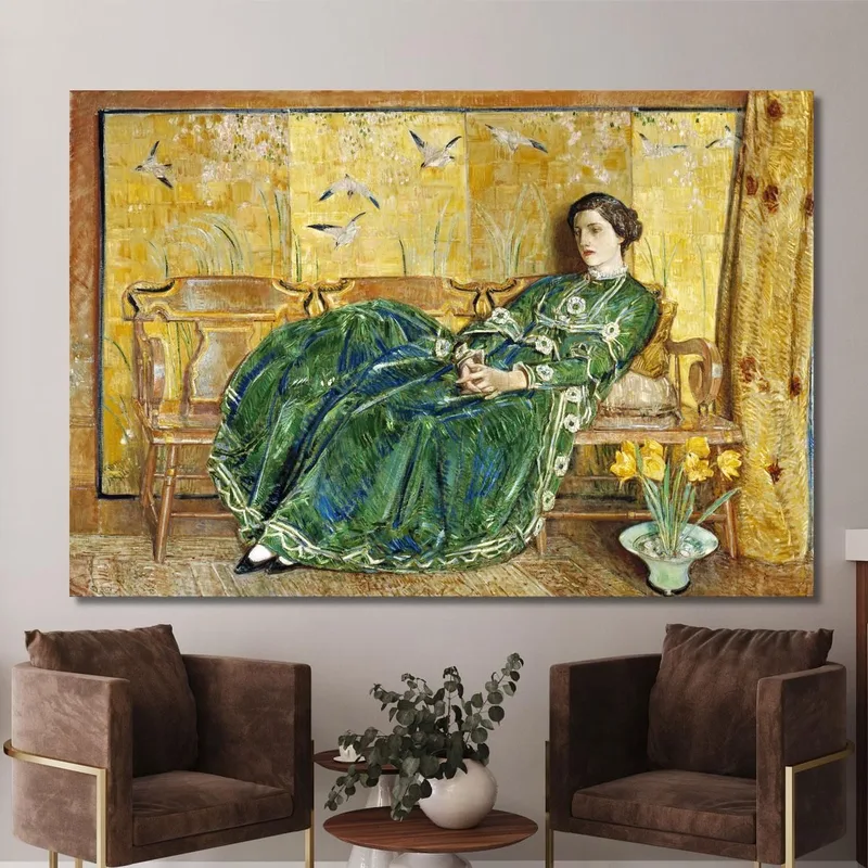 Avril La Robe Verte Childe Hassam