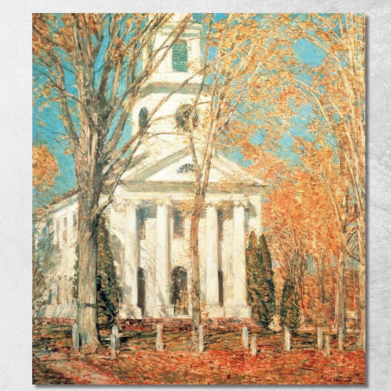 Église À Old Lyme Connecticut Childe Hassam tableau impression sur toile