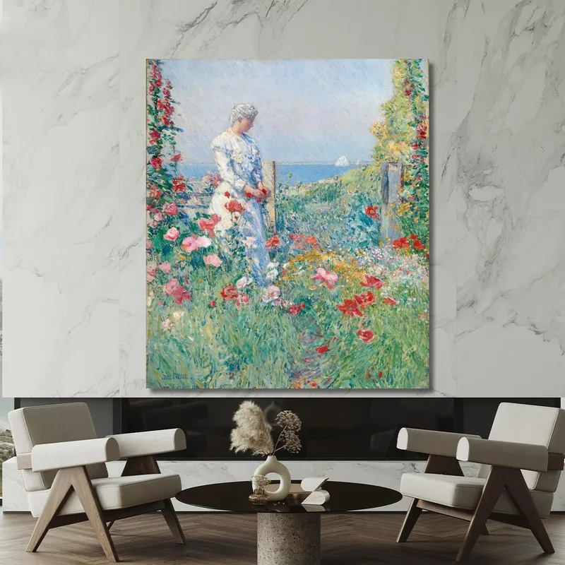 Dans Le Jardin Celia Thaxter Dans Son Jardin Childe Hassam