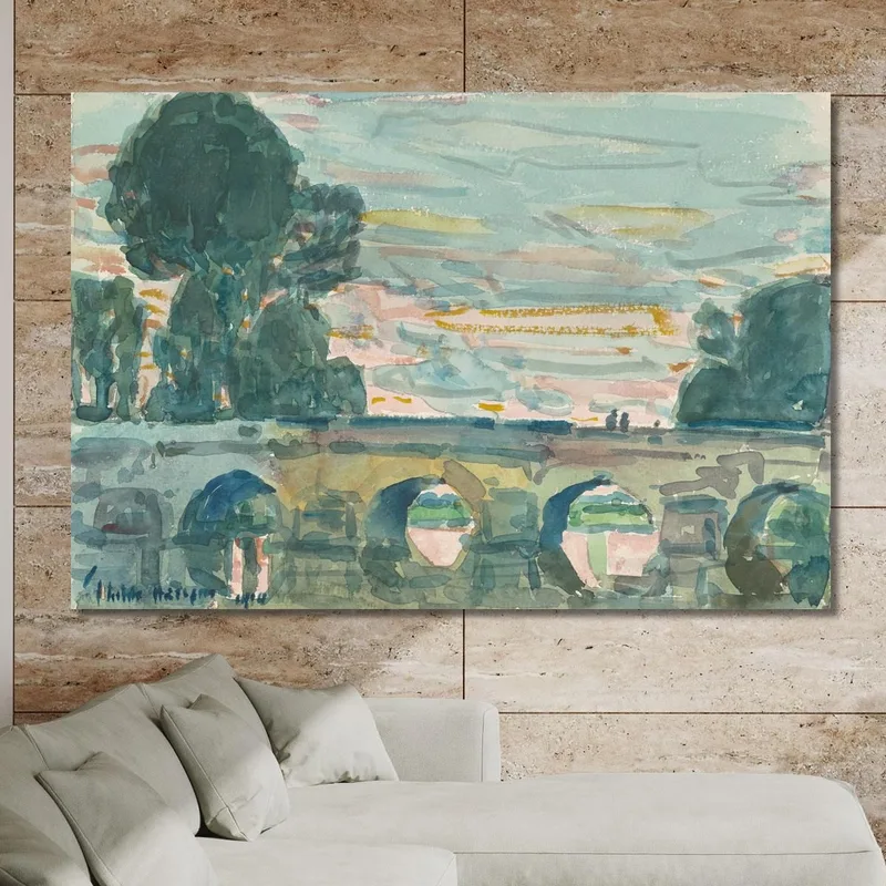 Il Ponte Di Grez Recto Childe Hassam