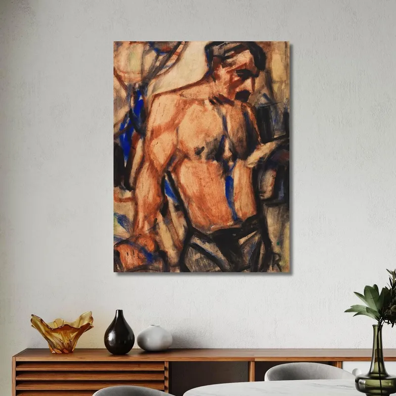 Worker With Bare Torso Christian Rohlfs