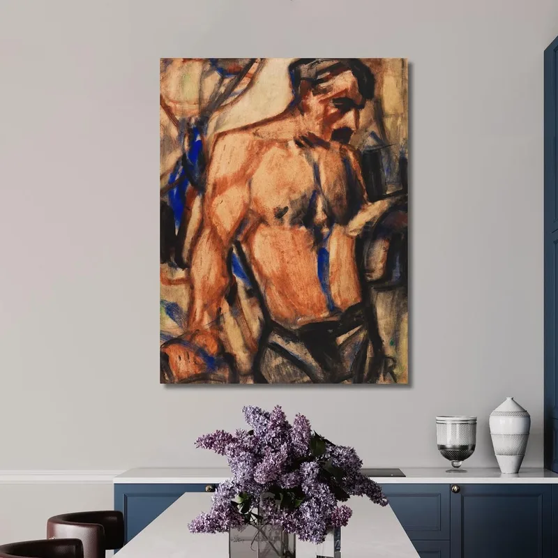 Worker With Bare Torso Christian Rohlfs