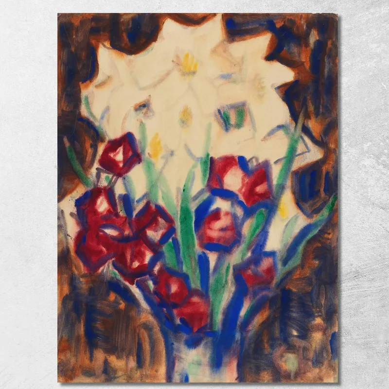 Blumenstillleben 2 Christian Rohlfs drucken auf leinwand