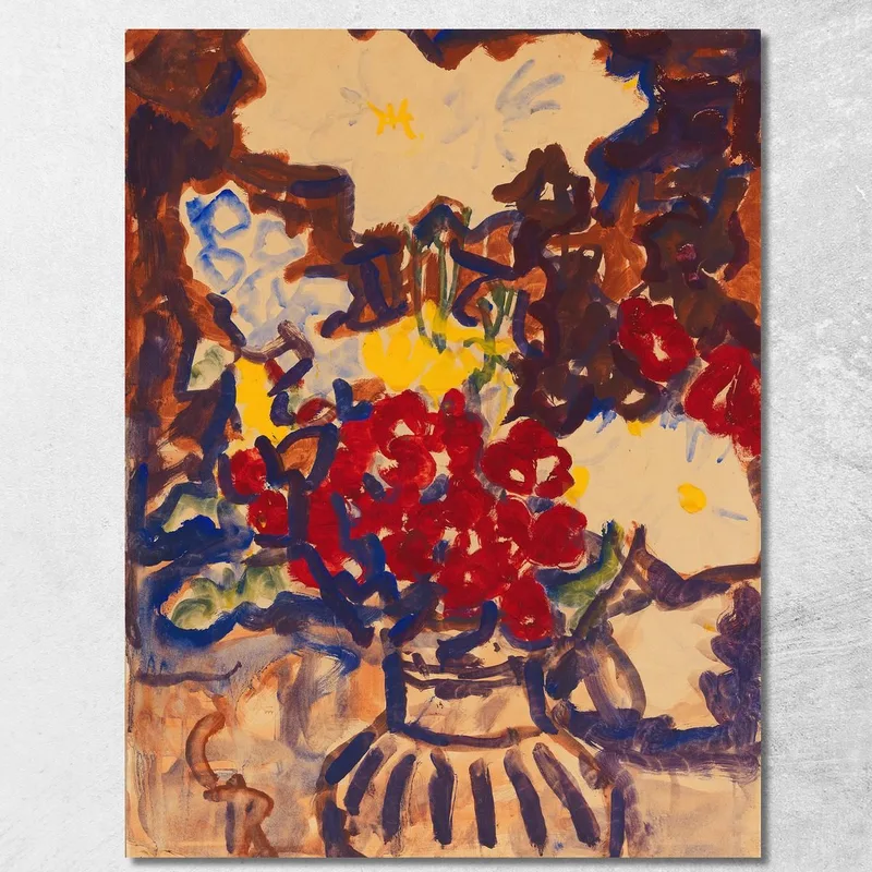 Bunter Sommerblumenstrauß Christian Rohlfs drucken auf leinwand