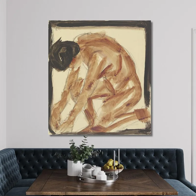 Kneeling Nude To The Left Christian Rohlfs