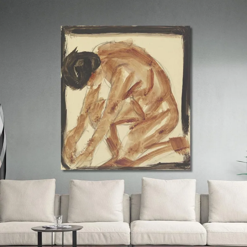 Kneeling Nude To The Left Christian Rohlfs
