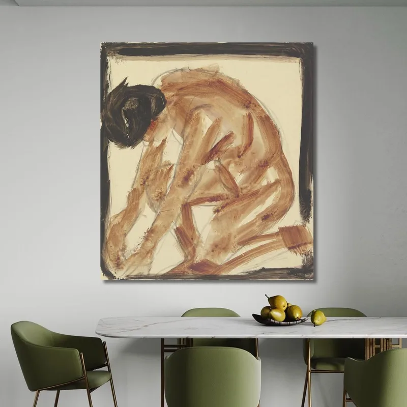 Kneeling Nude To The Left Christian Rohlfs