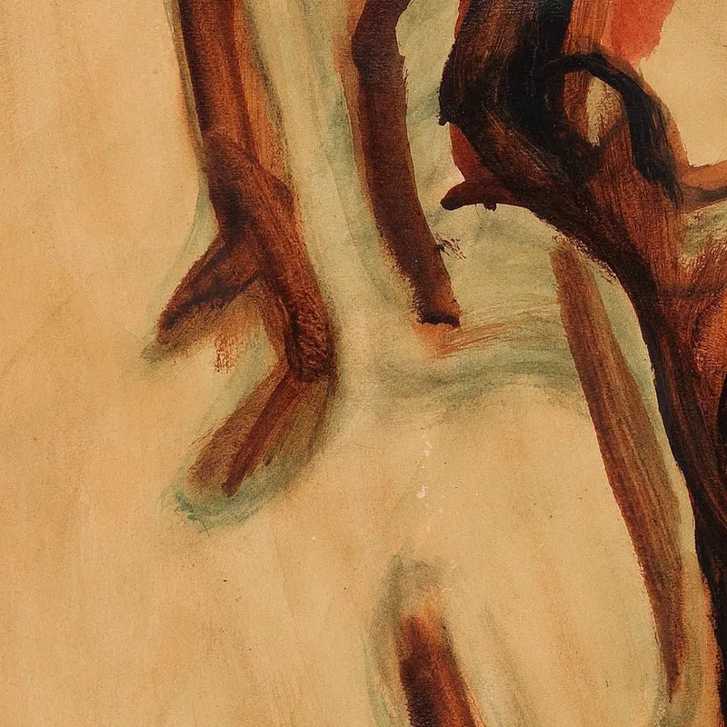 Standing Female Nude From Behind Christian Rohlfs