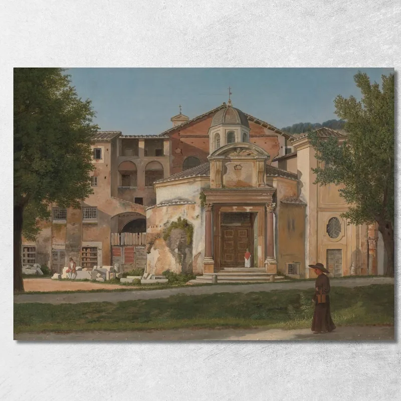 A Section Of The Via Sacra, Rome: The Church Of Saints Cosmas And Damian Christoffer Wilhelm Eckersberg canvas print