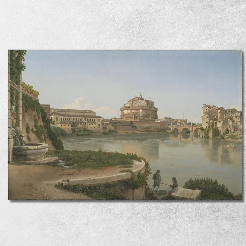 A View Across The Tiber From Trastevere Towards Castel S. Angelo Christoffer Wilhelm Eckersberg canvas print
