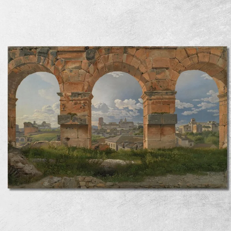 A View Through Three Arches Of The Third Storey Of The Colosseum Christoffer Wilhelm Eckersberg canvas print