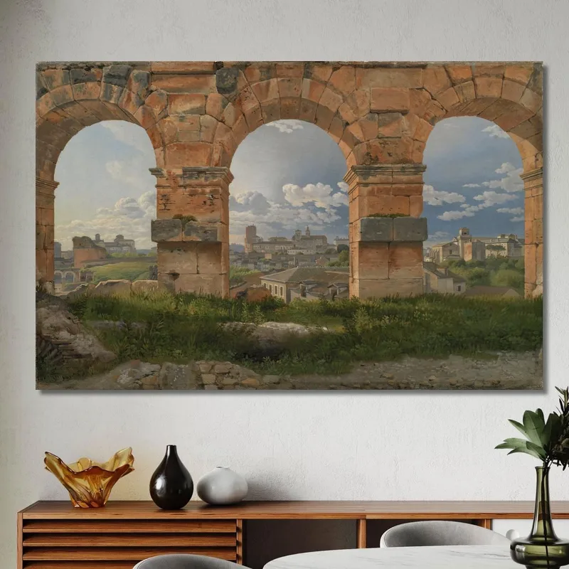 A View Through Three Arches Of The Third Storey Of The Colosseum Christoffer Wilhelm Eckersberg