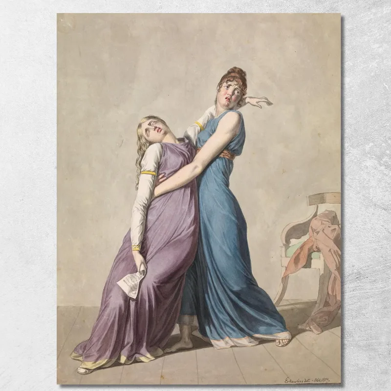 A Woman Supporting Another Woman Who Has Fainted Upon Reading A Letter Christoffer Wilhelm Eckersberg canvas print