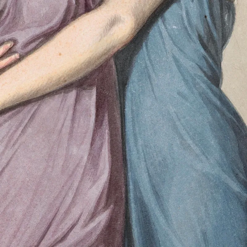 Una Mujer Sostiene A Otra Que Ha Desmayado Al Leer Una Carta Christoffer Wilhelm Eckersberg