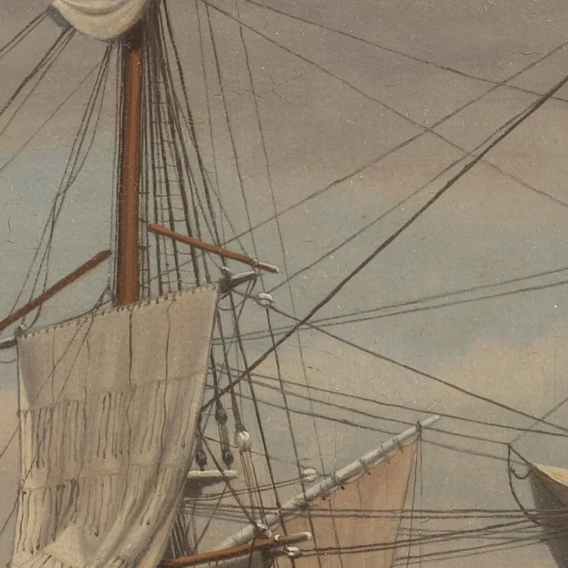 An American Naval Brig Lying At Anchor While Her Sails Are Drying Christoffer Wilhelm Eckersberg