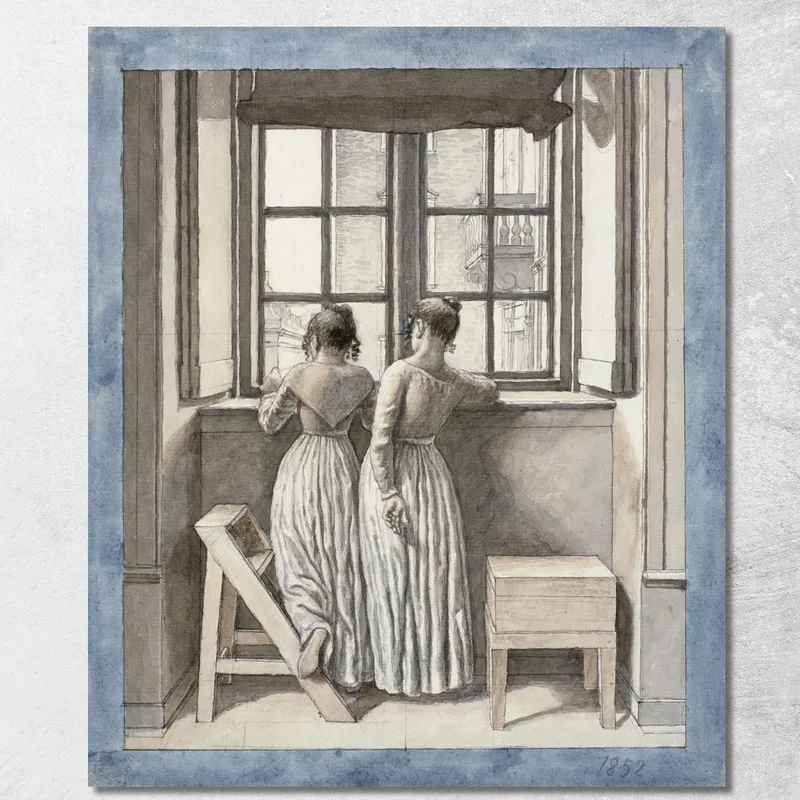 At A Window In The Artist'S Studio Christoffer Wilhelm Eckersberg canvas print