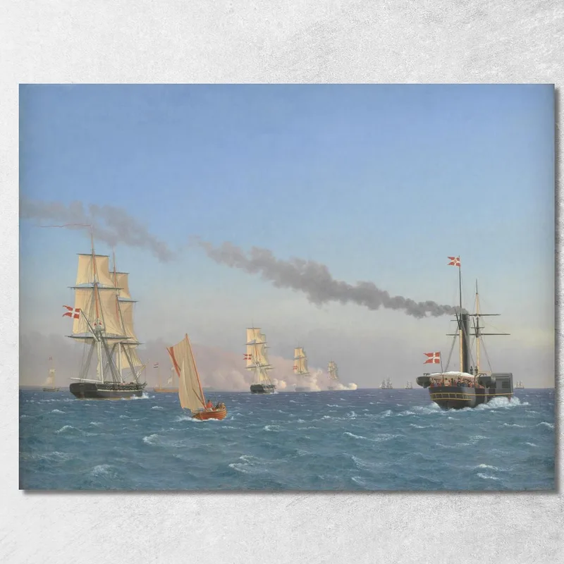 Christian Viii Aboard His Steamship 'Ægir' Christoffer Wilhelm Eckersberg canvas print