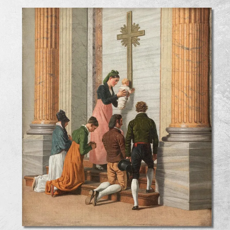 Devotion By The Holy Door Of St. Peter'S Basilica Christoffer Wilhelm Eckersberg canvas print