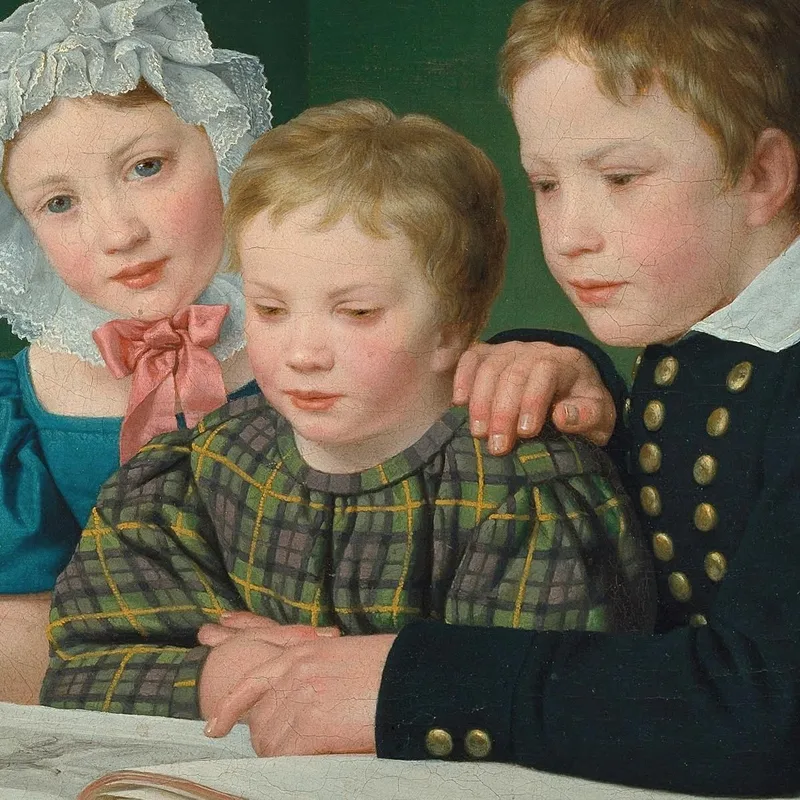 Porträt Der Kinder Von C.F. Holm Christoffer Wilhelm Eckersberg