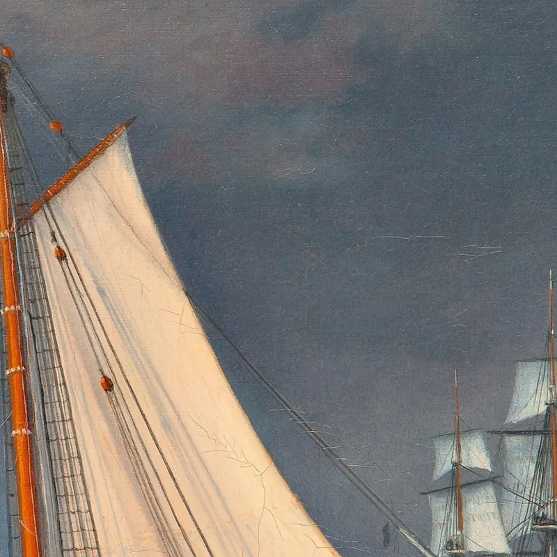 Rainbow At Sea With A Sailing Hunt And Other Ships Christoffer Wilhelm Eckersberg