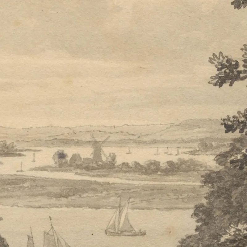 View From Altona Overlooking The Elbe Christoffer Wilhelm Eckersberg