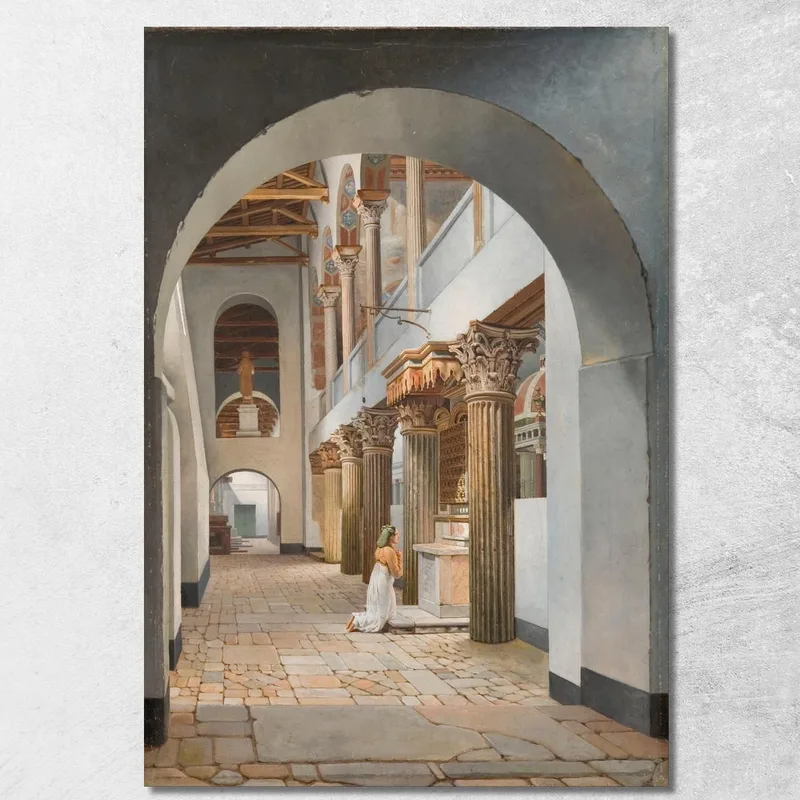 Veduta Della Chiesa Di San Lorenzo Fuori Le Mura Christoffer Wilhelm Eckersberg quadro stampa su tela