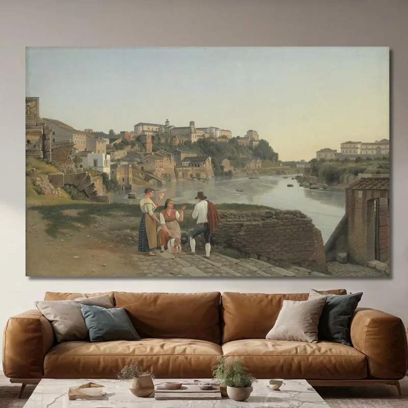 View Of The Tiber Towards The Aventine Hill In Rome Christoffer Wilhelm Eckersberg